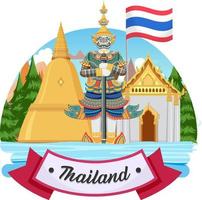 bandeira do logotipo do marco da tailândia de bangkok vetor