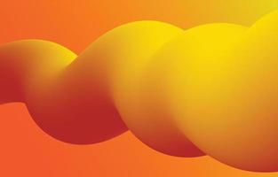 ondas líquidas laranja e amarelas. formas livres geométricas com formas de fluxo 3d gradientes. fundo abstrato fluido moderno vetor