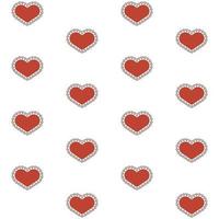 padrão vetorial sem costura de corações vermelhos em renda para papel de embrulho para dia dos namorados vetor