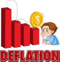 logotipo da fonte de deflação e funcionário demitido vetor