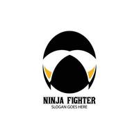 design de logotipo de lutador ninja vetor