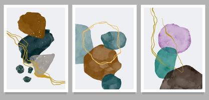 coleção de ilustrações pintadas à mão minimalistas criativas abstratas. várias formas e objetos de arte moderna orgânicos para fundo, mídia social, decoração de parede, cartão postal. ilustração vetorial vetor