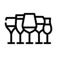 ilustração em vetor ícone de linha de copos de vinho