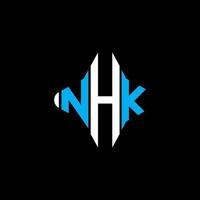 design criativo do logotipo da carta nhk com gráfico vetorial vetor