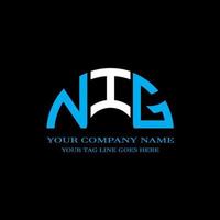 design criativo do logotipo da carta nig com gráfico vetorial vetor