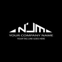 design criativo do logotipo da carta njm com gráfico vetorial vetor