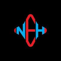 design criativo do logotipo da carta neh com gráfico vetorial vetor