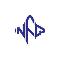 design criativo do logotipo da carta nfq com gráfico vetorial vetor