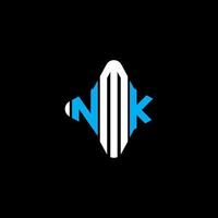 design criativo do logotipo da letra nmk com gráfico vetorial vetor