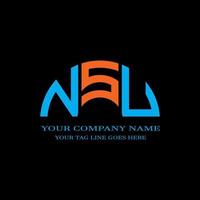 design criativo do logotipo da carta nsu com gráfico vetorial vetor