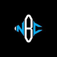 design criativo do logotipo da carta nbc com gráfico vetorial vetor