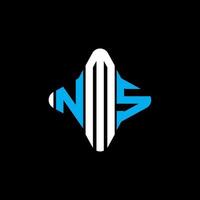 design criativo do logotipo da letra nms com gráfico vetorial vetor