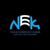 design criativo do logotipo da carta nek com gráfico vetorial vetor