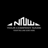 design criativo do logotipo da carta nnw com gráfico vetorial vetor