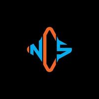 design criativo do logotipo da carta ncs com gráfico vetorial vetor
