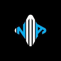 design criativo do logotipo da carta nma com gráfico vetorial vetor