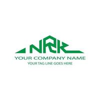 design criativo do logotipo da carta nrk com gráfico vetorial vetor
