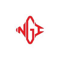 design criativo do logotipo da carta ngi com gráfico vetorial vetor