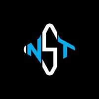 design criativo do logotipo da letra nst com gráfico vetorial vetor