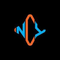 design criativo do logotipo da carta ncy com gráfico vetorial vetor