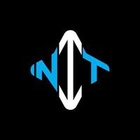 design criativo de logotipo de letra nit com gráfico vetorial vetor