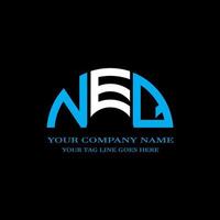 design criativo do logotipo da carta neq com gráfico vetorial vetor
