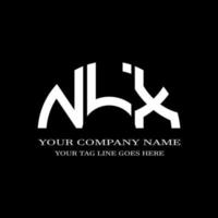 design criativo do logotipo da carta nlx com gráfico vetorial vetor