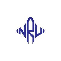 design criativo do logotipo da letra nru com gráfico vetorial vetor