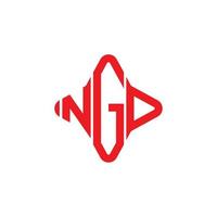 design criativo do logotipo da letra ngd com gráfico vetorial vetor