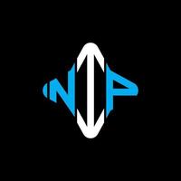 design criativo de logotipo de carta nip com gráfico vetorial vetor