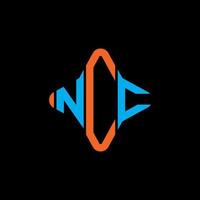 design criativo do logotipo da carta ncc com gráfico vetorial vetor