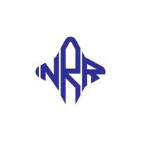 design criativo do logotipo da carta nrr com gráfico vetorial vetor