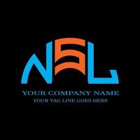 design criativo do logotipo da carta nsl com gráfico vetorial vetor