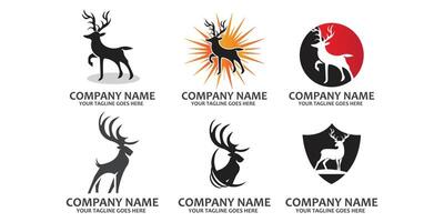 ícone de vetor de logotipo de veado animal mamífero, vivendo na floresta, ilustração de design