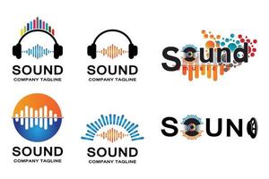 ícone de vetor de logotipo de som de música simples