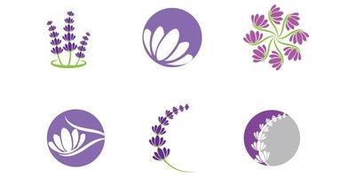 logotipo de vetor de ícone livre de flor de lavanda simples