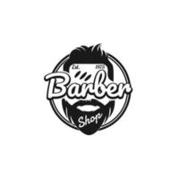 design de logotipo profissional para barbearia estilo retrô vintage vetor