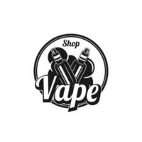 design de logotipo profissional para estilo retro vintage vape shop vetor