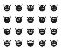 conjunto de emoticons de diabo e demônio vetor