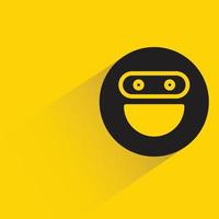 sorriso emoticon com ilustração de fundo amarelo sombra vetor