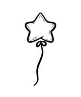 balão em forma de estrela desenhado à mão. elemento de decoração de festa isolado no branco. ilustração vetorial plana em estilo doodle. vetor