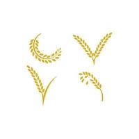 logotipo de design de ícone de vetor de trigo