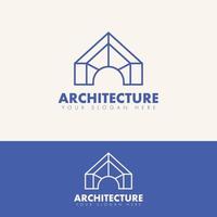 conceito de logotipo de construção de imóveis de contorno simples moderno vetor