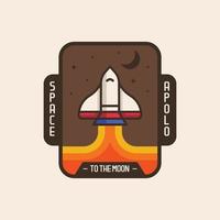 conceito de logotipo de foguete de nave espacial minimalista