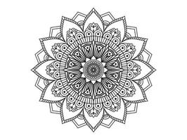 padrão de círculo em forma de mandala para henna, mehndi, tatuagens, ornamentos decorativos em estilo étnico oriental, páginas de livros para colorir. vetor