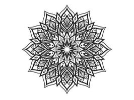 padrão de círculo em forma de mandala para henna, mehndi, tatuagens, ornamentos decorativos em estilo étnico oriental, páginas de livros para colorir. vetor