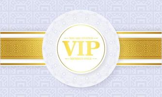 cartão vip branco de luxo em textura de ornamento vetor