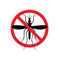 sinal proibido de aviso de mosquito. anti mosquitos, símbolo de vetor de controle de insetos.