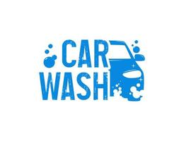 design de logotipo de lavagem de carro moderno com espuma de bolha vetor
