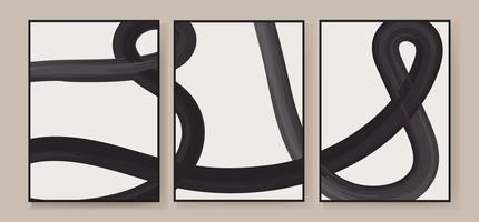 conjunto de 3 ilustrações geométricas abstratas criativas em aquarela para decorar paredes, decorar cartões postais ou brochuras. vetor eps10.